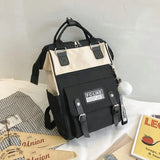 for School Teenagers Girls Cute Ring Bag Designer Travel Laptop Backpack Women Notebook Back Pack Patchwork