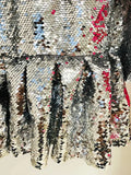 STREET Newest 2023 Designer Fashion Women's Long Sleeve Glitter Sequined Ruffles