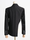 Fongt 2024 New Street Hipster Motorcycle Sense Irregular Suit Jacket Women's Waist Show Thin Suit Jacket-Outfit