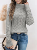 Fongt Jasmine Solid Color Jacket Sweater Women Thick Warm Loose Thin Knitted Shirt Long Sleeve Top