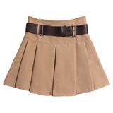 Fongt Shooting With Belt 100-Fold Skirt 2025 Summer Korean Version Of Small Short Skirt High-Waisted A Word Umbrella Skirt 8282