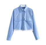 Fongt Women's Clothing Explosion Fashion Collar Long Sleeve Single Buckle Shirt