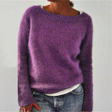 Fongt Women's Explosive Sweater Solid Color Quiet Version Of The Basic Knitwear Shirt