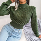 Fongt Wind Shooting 2025 Autumn And Winter Three-Dimensional Rhumus Long-Sleeved Umbilical Knitted Sweater Women's Clothing