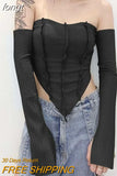 Top Women Long Sleeve T-Shirts 2 Piece Tops Halter Tanks Backless Crop Top Off Shoulder Tees Sexy Christmas