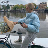 Winter Fashion Solid Padded Jacket Women Simple Zipper Thicken Short Coat 2021 New Slim Office Lady Warm