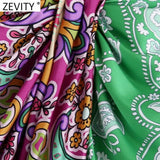 Women Vintage Cloth Patchwork Floral Print Knotted Sarong Skirt Faldas Mujer Female Back Zipper Chic Slim Vestidos