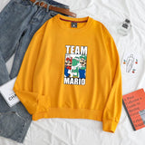 Clothes Anime Hoodies Thin Crewneck Pullover Mario