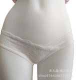Women's Sexy Low-Rise Hollow Thin-Swear Panties Breathable Cotton Bag Hip Lace Strapped