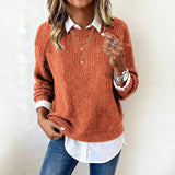 Fongt Sheintemu Autumn And Winter Long-Sleeved Round-Neck Casual Burst Sweater
