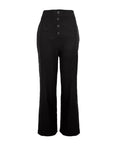 Fongt Fashion New Women's Casual Straight Pants High Waist Button Elastic Belt With Multiple