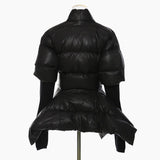 Fongt Autumn And Winter Camouflage Personality Splicing Knitted Cuffs Waist Personality Tailor Cotton Coat 1537