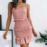 Brand New Women Party Lace Flower Backless Mini Dress Summer Sexy Sling Spaghetti straps Deep V Neck Wedding Club