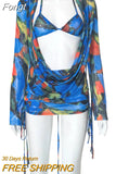 Slit Cuff Plunge Neck Backless Drawstring Ruched Mini Dress+Lace Up Bra Outfits 2023 Summer Beach Holiday Two Piece