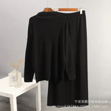 Fongt Hot Sales Solid-Color Suit Women Irregular Open Fork Top + Wide Leg Pants Leisure Loose New