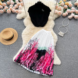 Fongt Elegant Style Suit Women's Summer High-End Design Sense Niche Sleeveless Shirt Top + Two-Piece Dress