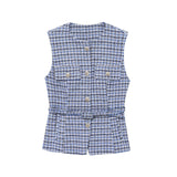 Fongt New With Belt Beads Texture Vest 9298725