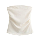 Fongt Fashion Folded Women's New Trend Brag Vest Solid Color Bhise Repair Body Small Top