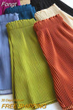 Sexy High Waist Women Pleated Shorts Beach Fashion Loose Wide Leg Shorts Casual Pockets Chic Sweet Female Shorts