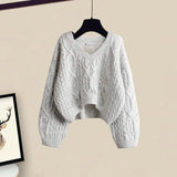Women Spring dresses Two Pieces Sets Korean Long Sleeve Pullover Knitted Sweater And Ruffles Patchwork Mesh Dress