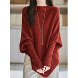 Fongt Plus-Size Sweater Loose Shawl Fashion Bat Shirt Women 2025 Sweater Lazy Top Cover Meat Jacket Tide