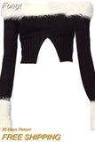 Slash Neck Women Split Sweaters Plush Patchwork Autumn Winter Slim Sexy Pull Femme Basic Solid Korean Fashion Knitwear