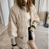 Winter Woman Jacket Corduroy Padded Coat Lady Parka Loose Student Bread Clothing Thick