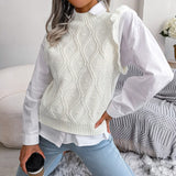 Shooting 2025 Autumn And Winter Wood Ear In The Shape Of A Knitted Vest Sweater Women's