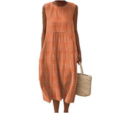 Fongt And Summer 2025 New Sleeveless Casual Print Temperament Dress Dress Body Small Fresh Casual Dress