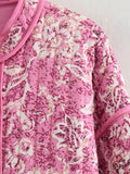 Fongt Women's New Printed Cotton Coat Thin Cotton Coat 7037