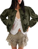Fongt Autumn And Winter Explosion Embroidered Good Quality Washing Cotton Maple Leaf Embroidery Lady Coat Cotton Suit