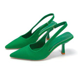Fongt Spring And Summer New Pointed Thin Heel High Heel Shoes After Empty Head Sandals Fairy Wind With Skirt High