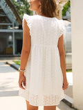 Casual Black White Summer Women's Dresses 2022 Lace V-neck A-line Sleeveless Smock Dress High Waist Loose Beach