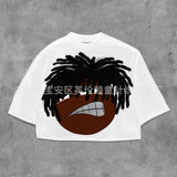 Fongt T-Shirt Five-Sleeved Loose Hip-Hop Top Tide Brand Series