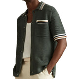 Fongt Men's Summer New Knitted Knitted Jersey Casual POLO Shirt Men's