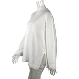 Fongt And Autumn Women's Knitting Knitting Hood Loose Irregular Thick Sweater Street Trendy High-Neck Knitting Shirt
