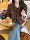 Fur One Lamb Coat Female 2024 Autumn Winter New Short Short Fashion Casual Suede Top-Outfit