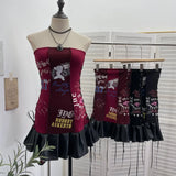 Fongt Shooting Heavy Industry Glitter Bling Bling Dress Babes Night Shop High-Waisted Ass A Short Skirt 1029