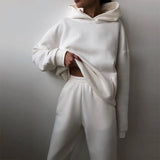 Fongt And Winter Women's Casual Fashion Thick Long-Sleeved Trousers Two Sets