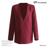 Fongt New V Collar Line Fake Suit Collar Loose Version Of The Suit Coat Top Female 1784