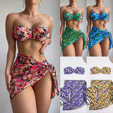 Fongt Swimsuit Female Split Metal U Bikini BIKINI Three-Piece Print
