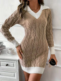 Fongt And Winter Long-Sleeved Jasmine Sweater 2025 Doll Collar Cover Small Knitted Short Dress
