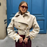 Fongt Tie With Long-Sleeved Wind Coat Jacket 2025 New Products In The Spring And Autumn