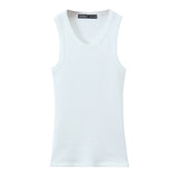Fongt New Stretch Ribs Simple Sleeveless Collar Top