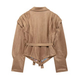 Fongt New Belt Velvet Folded Jacket Jacket