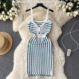Fongt Beach Bump Summer Striped Slings New Slim-Skinny Sleeveless