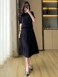 Fongt Luxury Small Fragrant Style Knitted Dress Dress Women's New Hollow Half-Dress Two Sets
