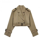 Fongt 2025 Spring New Women's Clothing With Belted Long-Sleeved Casual Windwear Coat