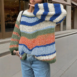 Fongt New Loose Knitted Cardigan Short Sweater Shawl Jacket