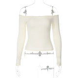 Off-Shoulder Long Sleeve Bow Top-Outfit